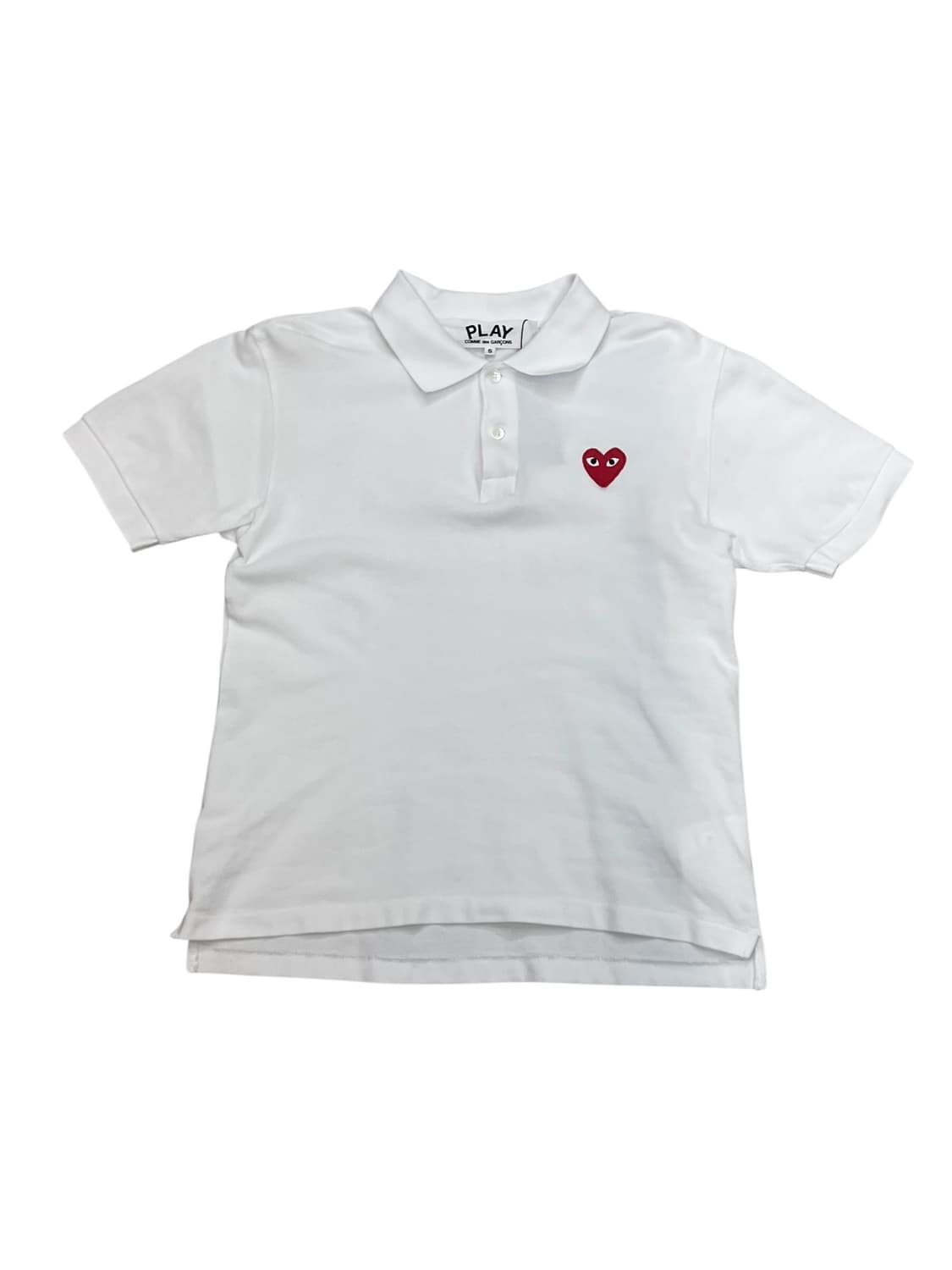 꼼데가르송 카라 반팔 티셔츠 화이트 S   #csz3193 상품이미지3