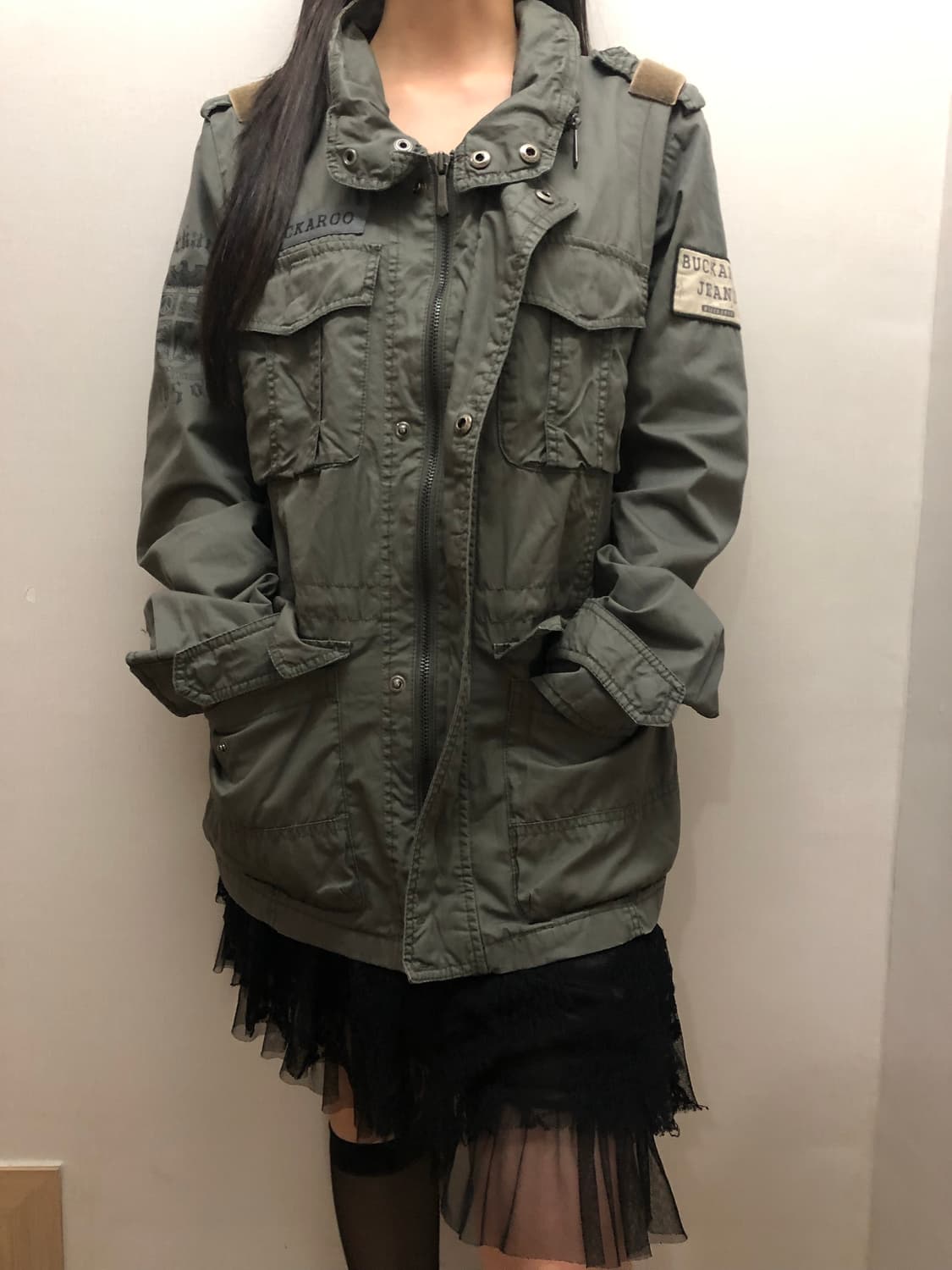 빈티지 버커루 카키 펑크 자켓 상품이미지9