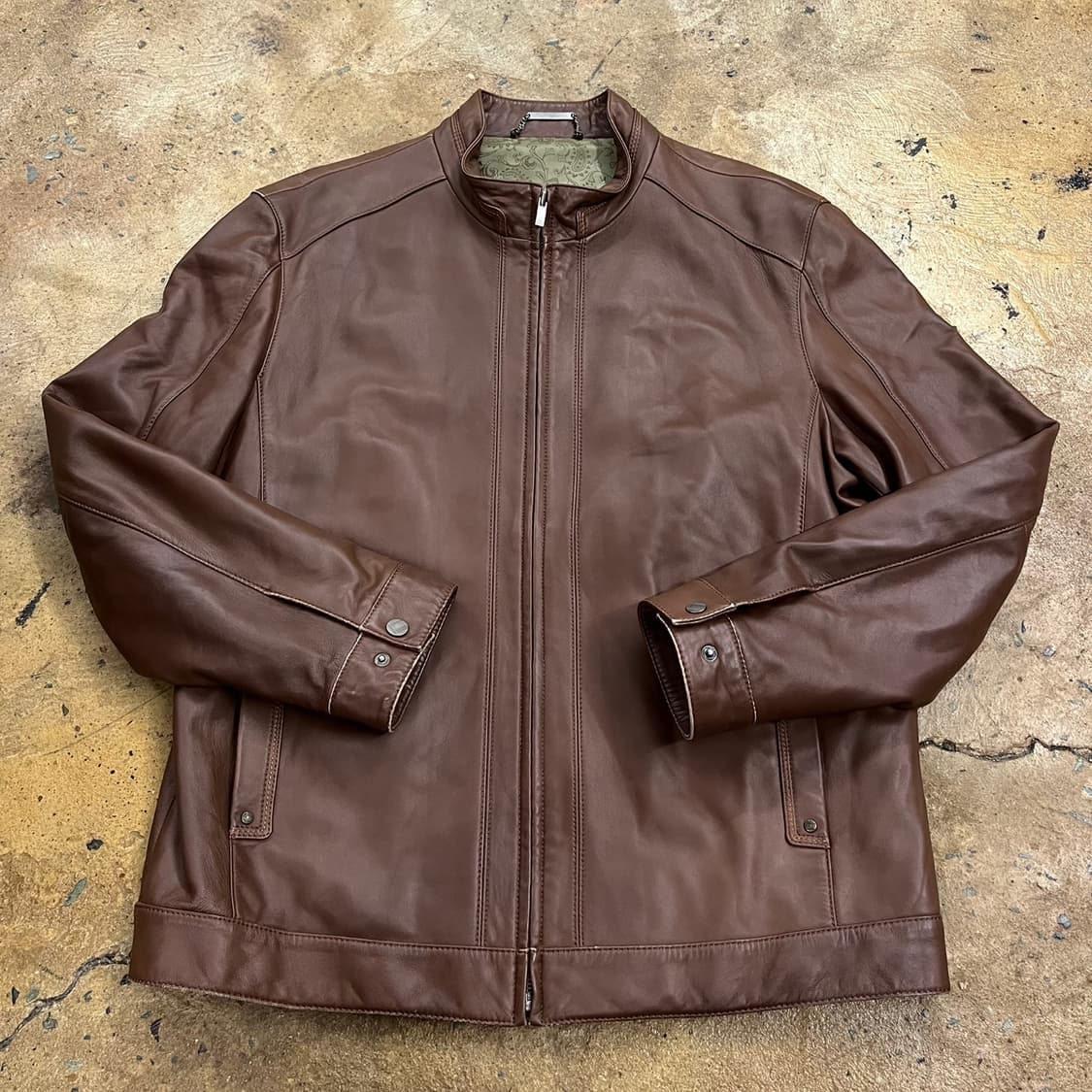[정품/100] WINDY CLUB 브라운 양가죽 자켓 b10 상품이미지2