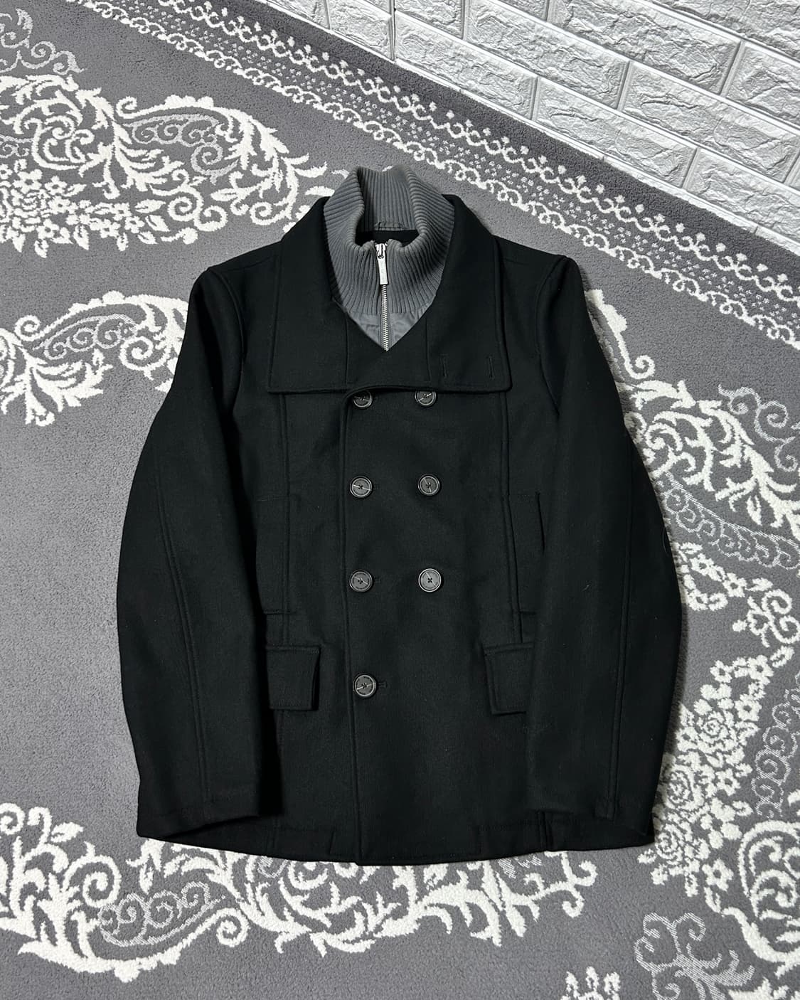 캘빈 클라인 더블 하이넥 울 블렌드 코트 상품이미지4