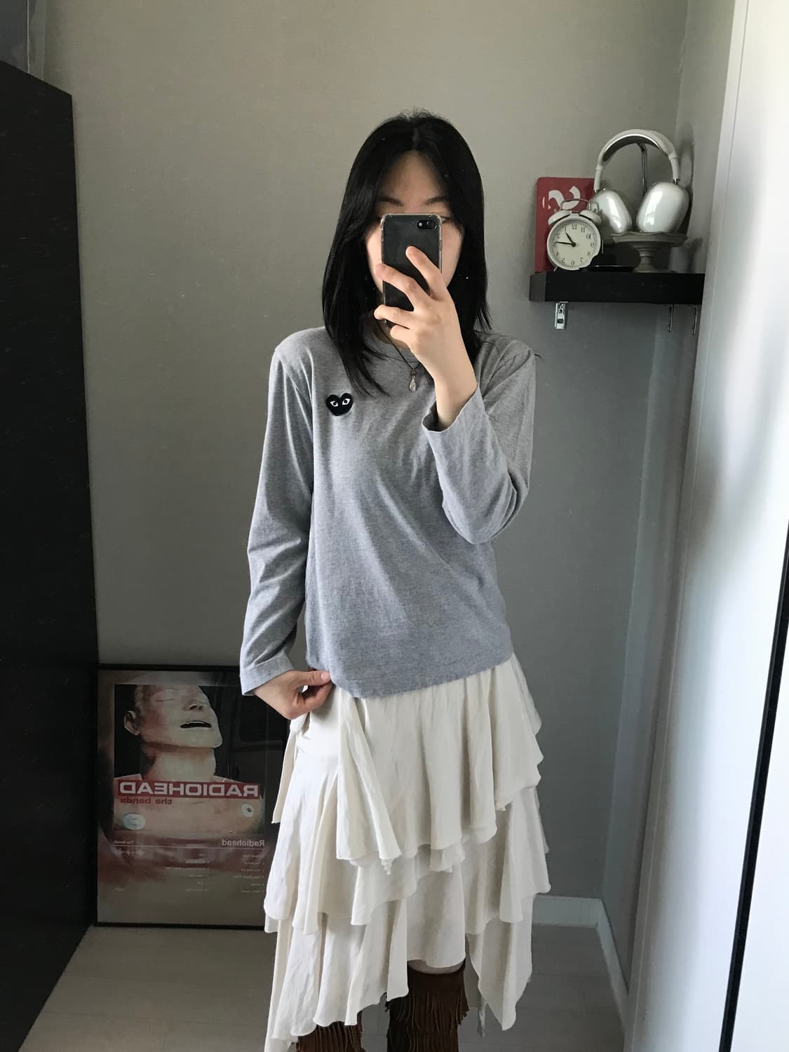 꼼데가르송 블랙 와펜 그레이 긴팔 롱슬리브티 상품이미지3