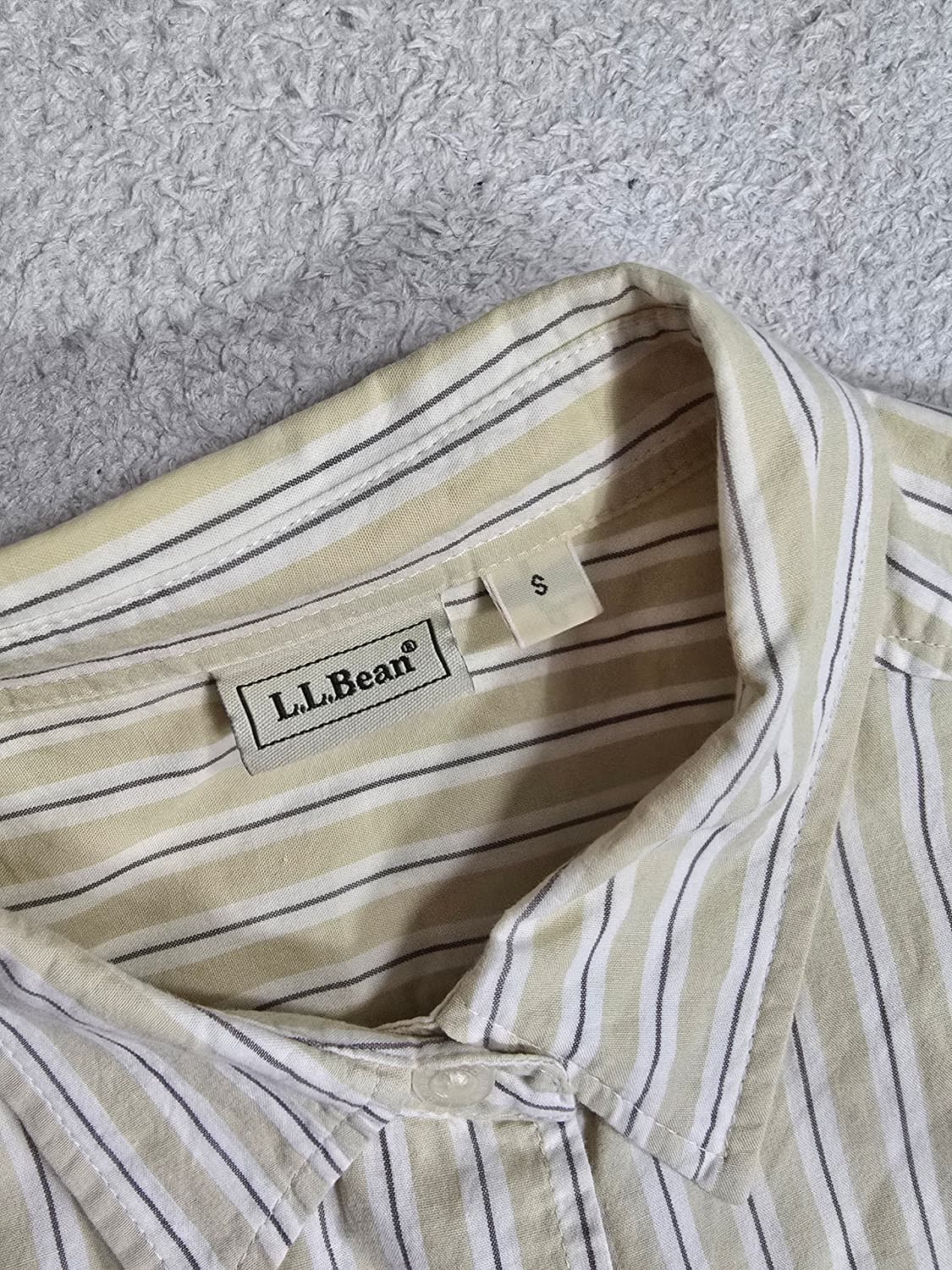 L.L. bean 엘엘빈 베이지 스트라이프 반팔 셔츠 상품이미지3