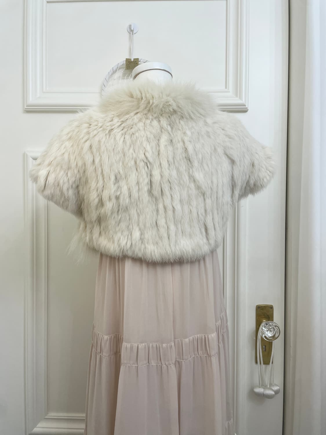 ivory rabbit fur mini bolero(size-9) 상품이미지5