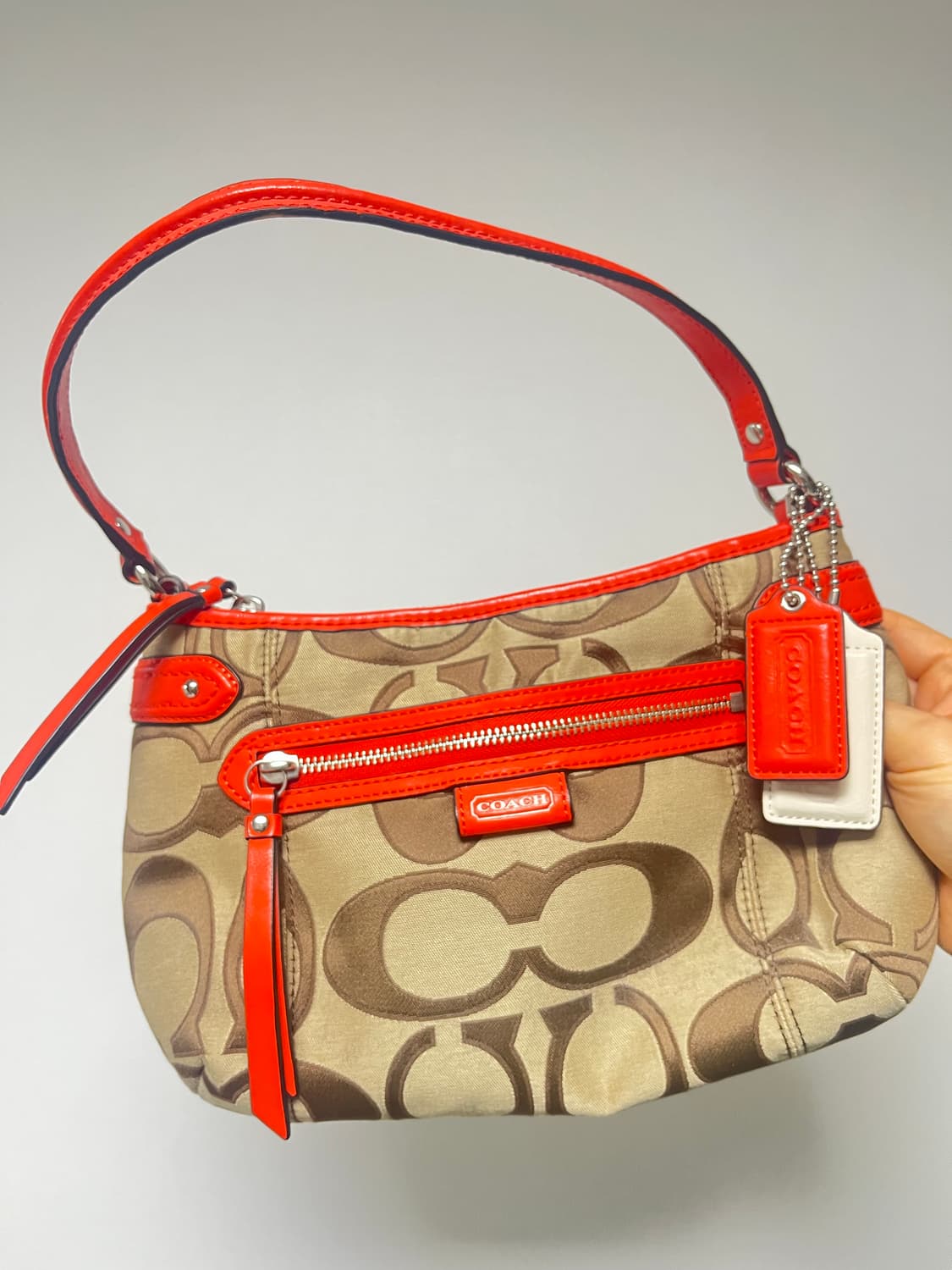 코치 시그니처 숄더백 오렌지 미사용품 상품이미지10