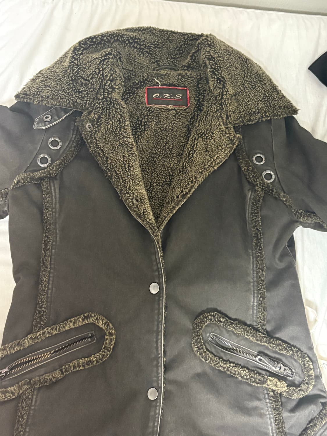 빈티지 카키 무스탕 코트 와투케 모리걸 상품이미지1