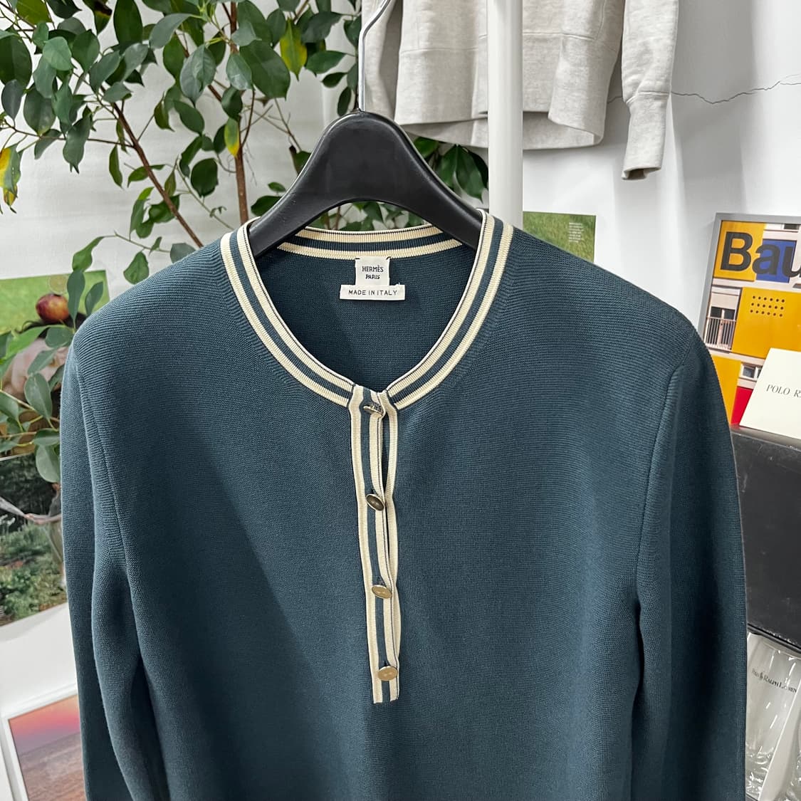 에르메스 캐시미어 블렌드 버튼 롱슬리브 34 상품이미지2