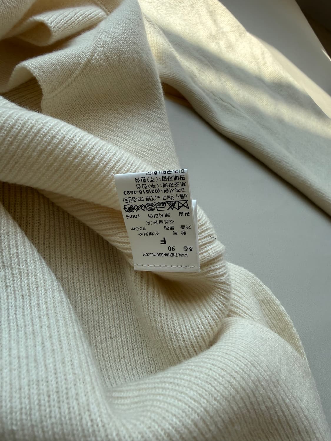 TIME 아이보리 V넥 캐시미어 100 니트 스웨터 브이넥 타임 한섬 상품이미지6