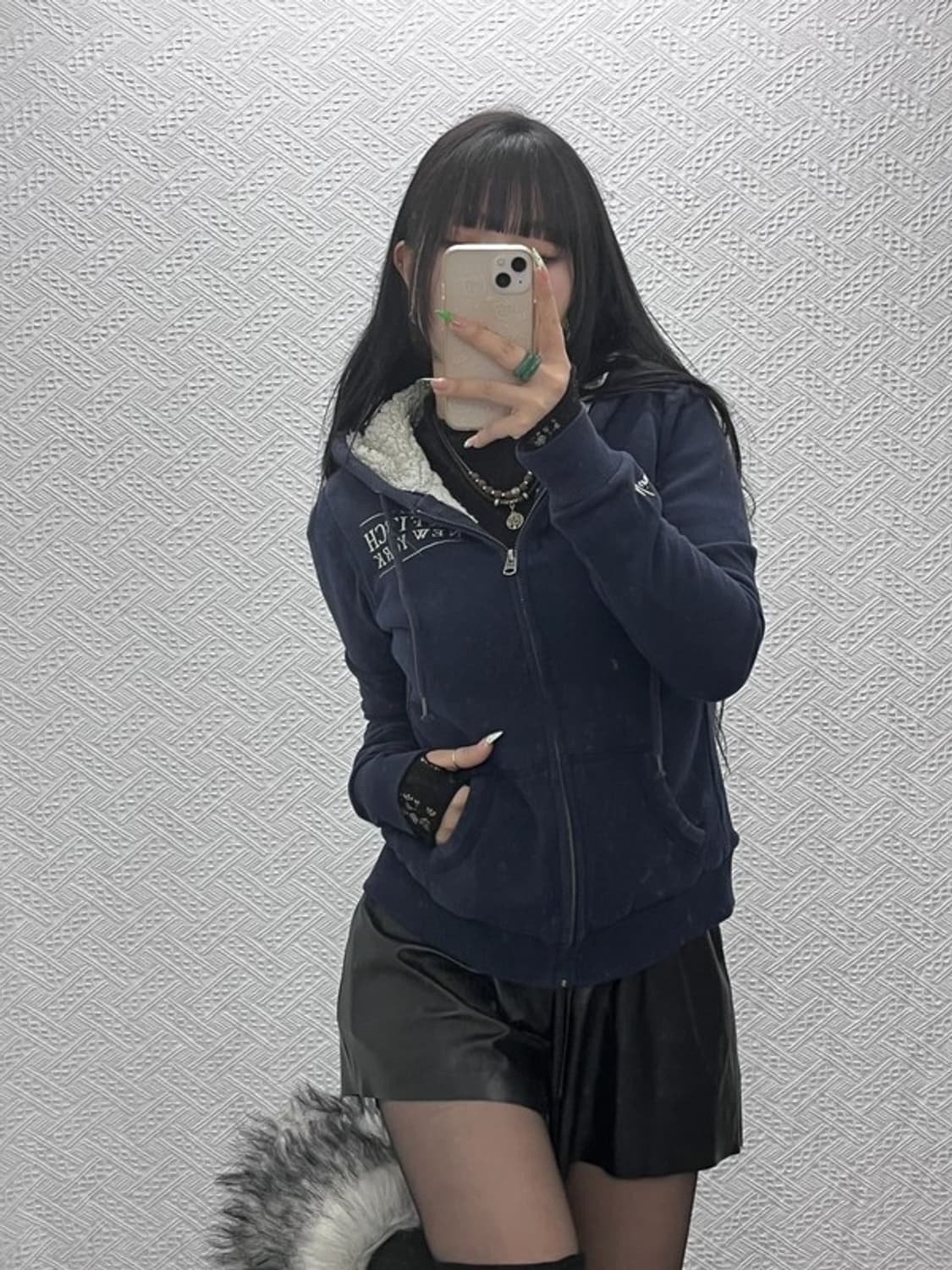 아베크롬비 Y2K 빈티지 양털 후드집업 M C09098 상품이미지1