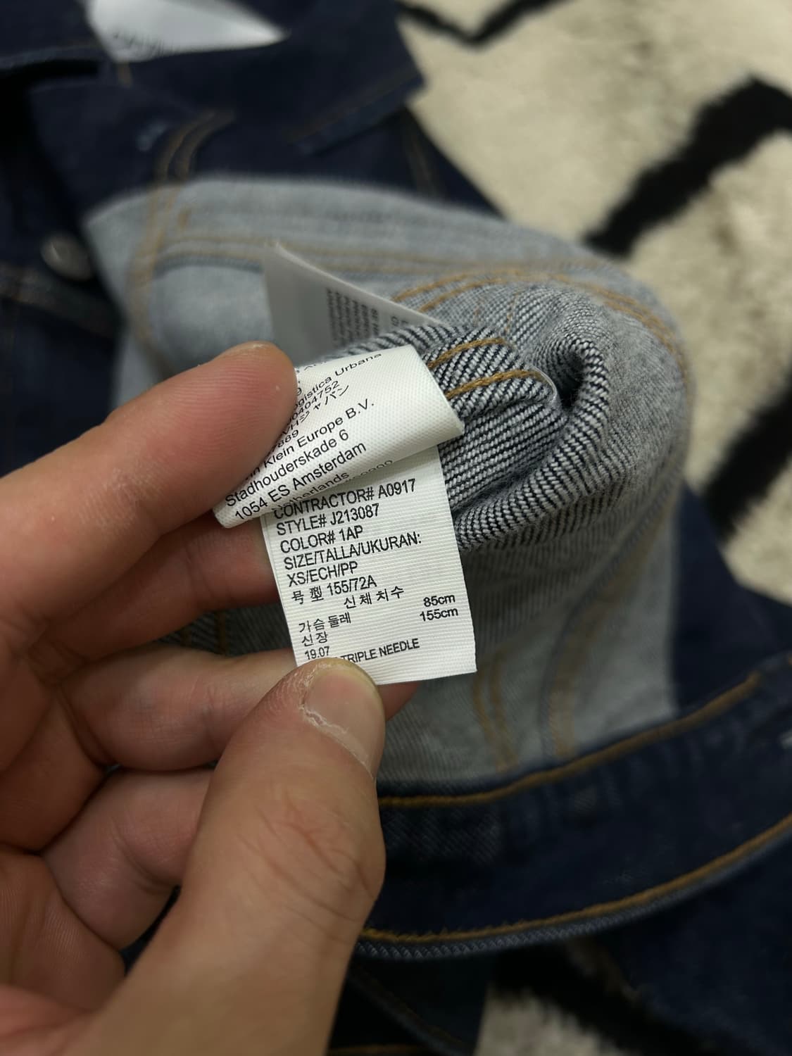 [S]캘빈클라인 크롭 오메가 데님 자켓/진청 상품이미지5