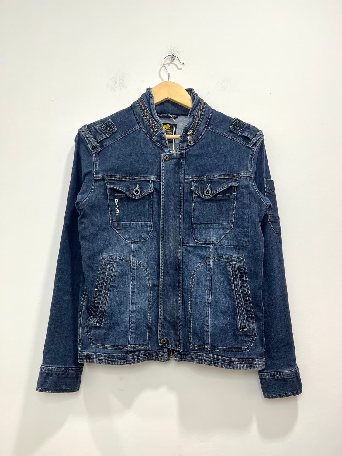일본 빈티지 락펑크 카고 포켓 데님 집업 자켓 상품이미지1