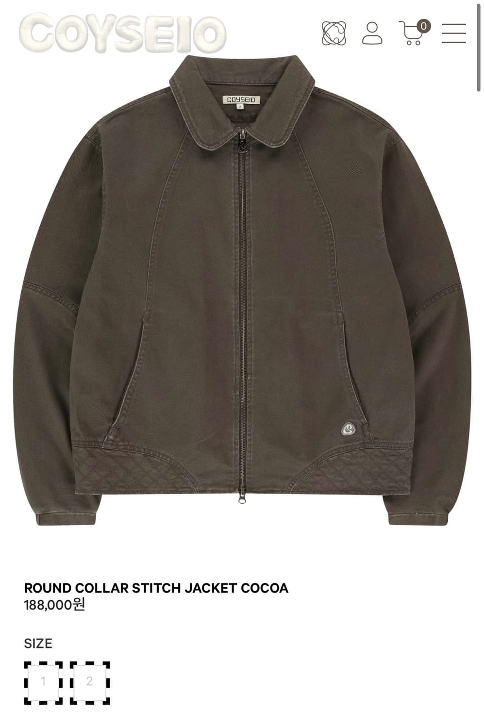코이세이오 라운드 칼라 스티치 자켓 코코아 브라운 상품이미지1
