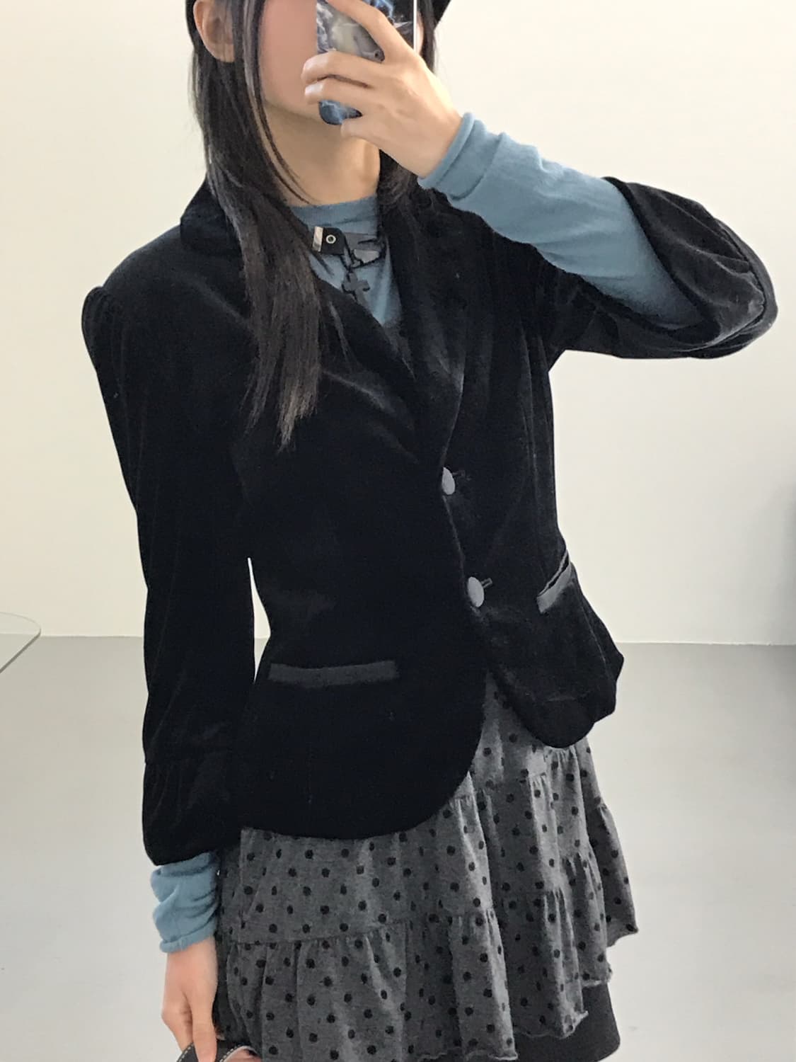 'Courreges' Black Velvet Blazers 상품이미지3