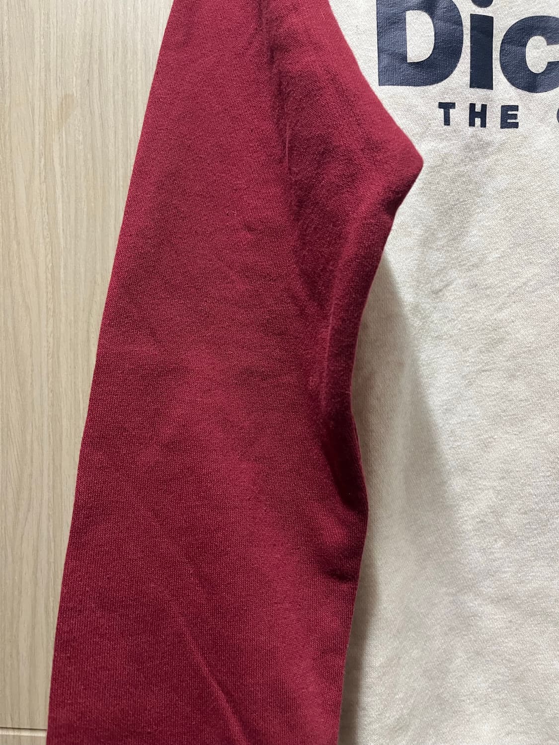 디키즈 빅로고 나그랑 맨투맨 버건디 아이보리 새상품 M 상품이미지3