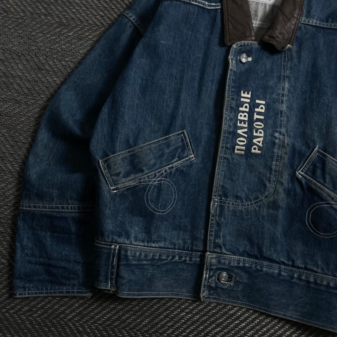 Anecdote 아카이브 레더 카라 데님 워크 자켓y 4402 상품이미지4