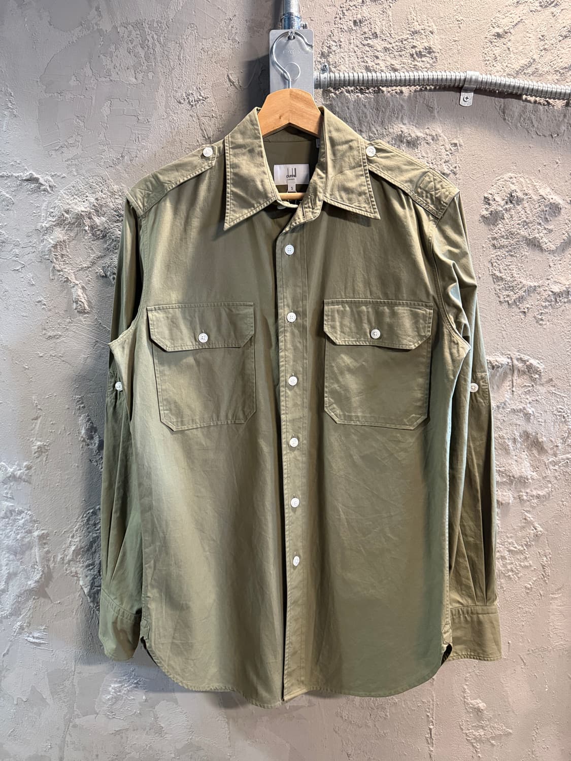 던힐 밀리터리 투포켓 셔츠 카키 S 상품이미지1