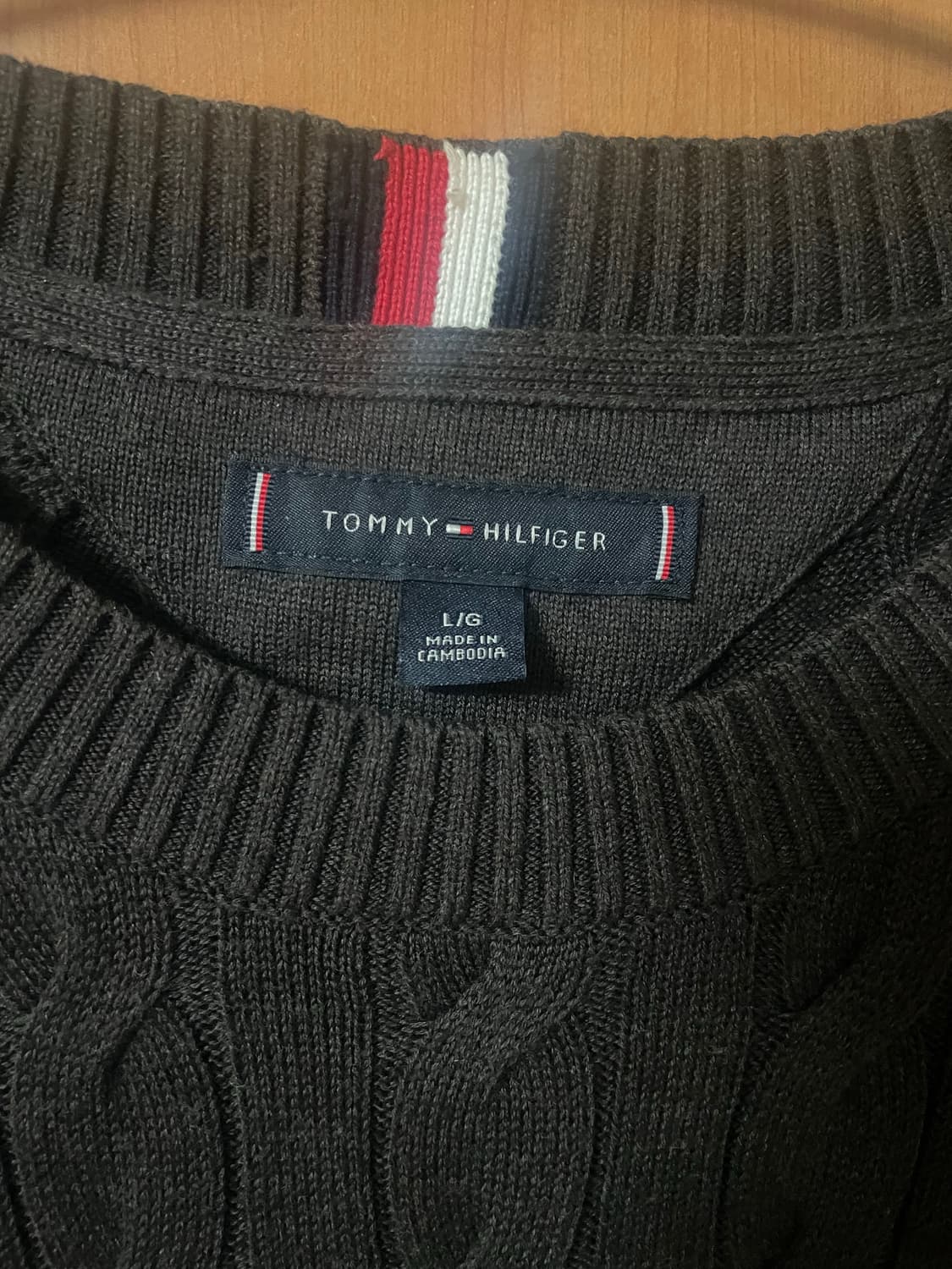 타미힐피거 남성 크루넥 케이블 니트 L 상품이미지4