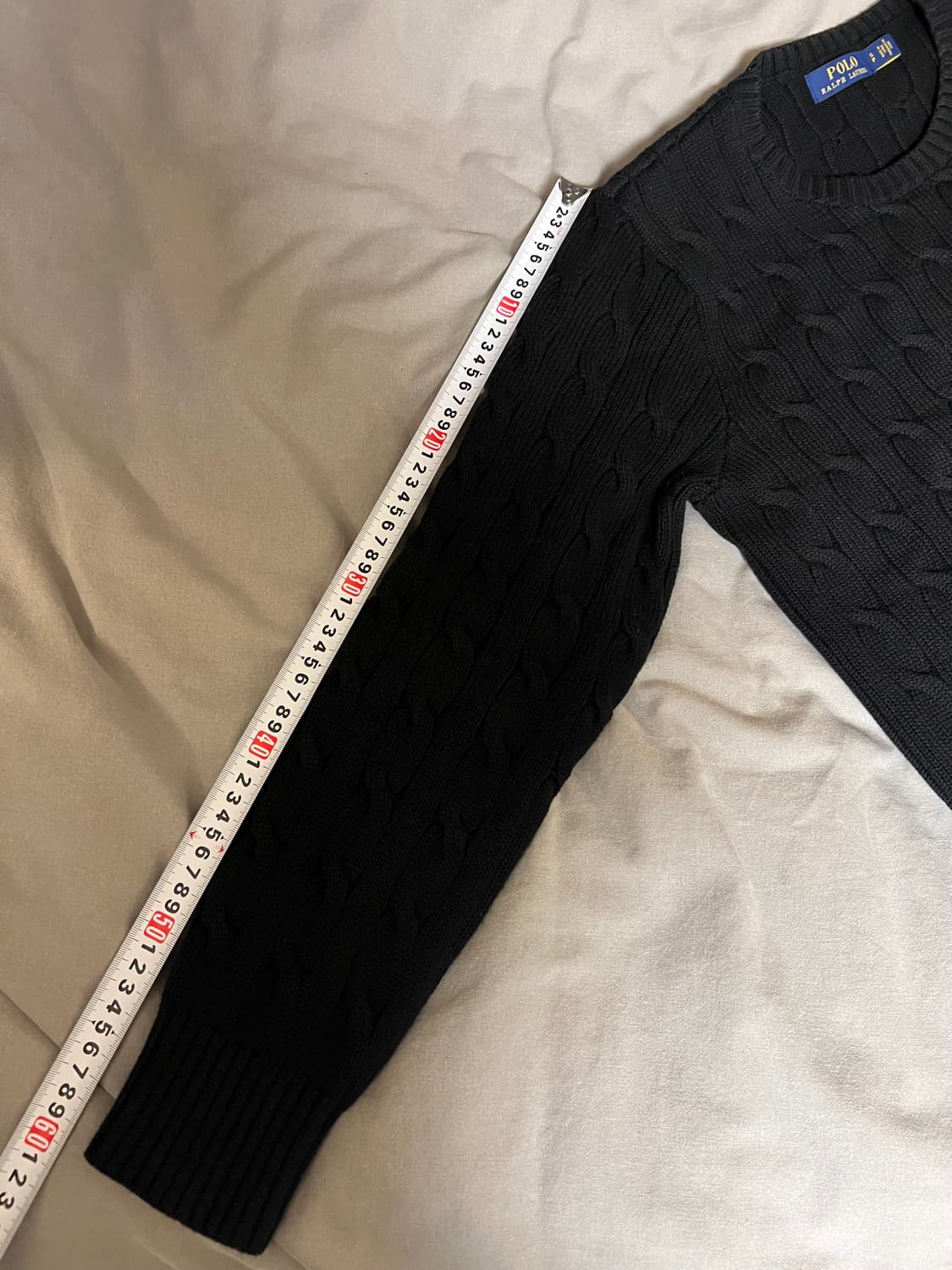 폴로 랄프로렌 케이블 괘배기 니트 블랙 S 상품이미지8