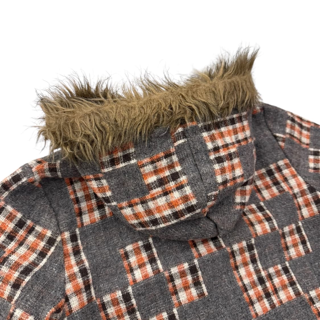 스투시 걸즈 체크 패디드 퍼 자켓 그레이/오렌지 상품이미지8