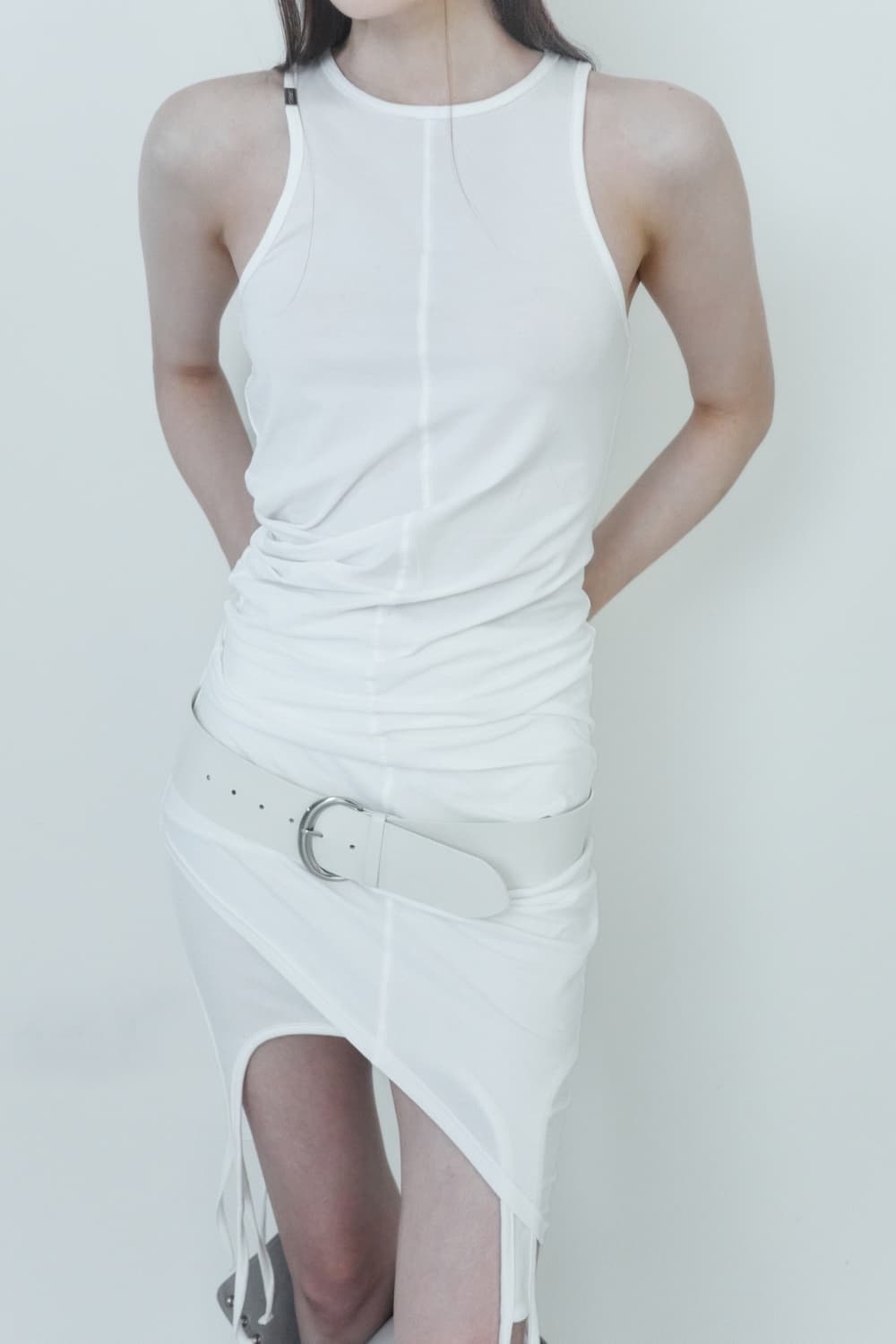 CERRIC(세릭)TENCEL GARTER TOP SKIRT/WHITE 상품이미지3