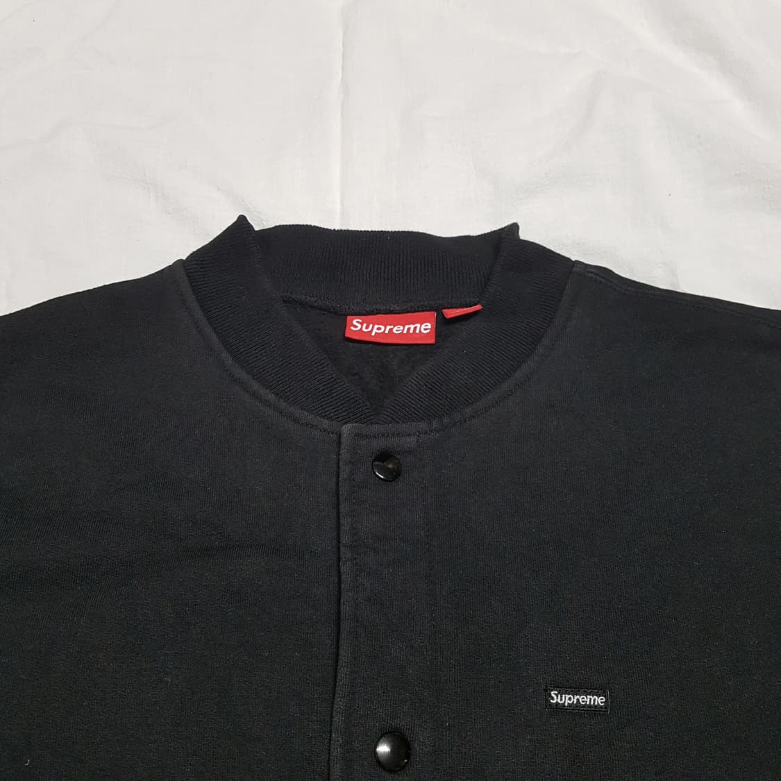 L 슈프림 스냅 프론트 스웻 자켓 스몰 박스 로고 블랙 supreme 상품이미지3