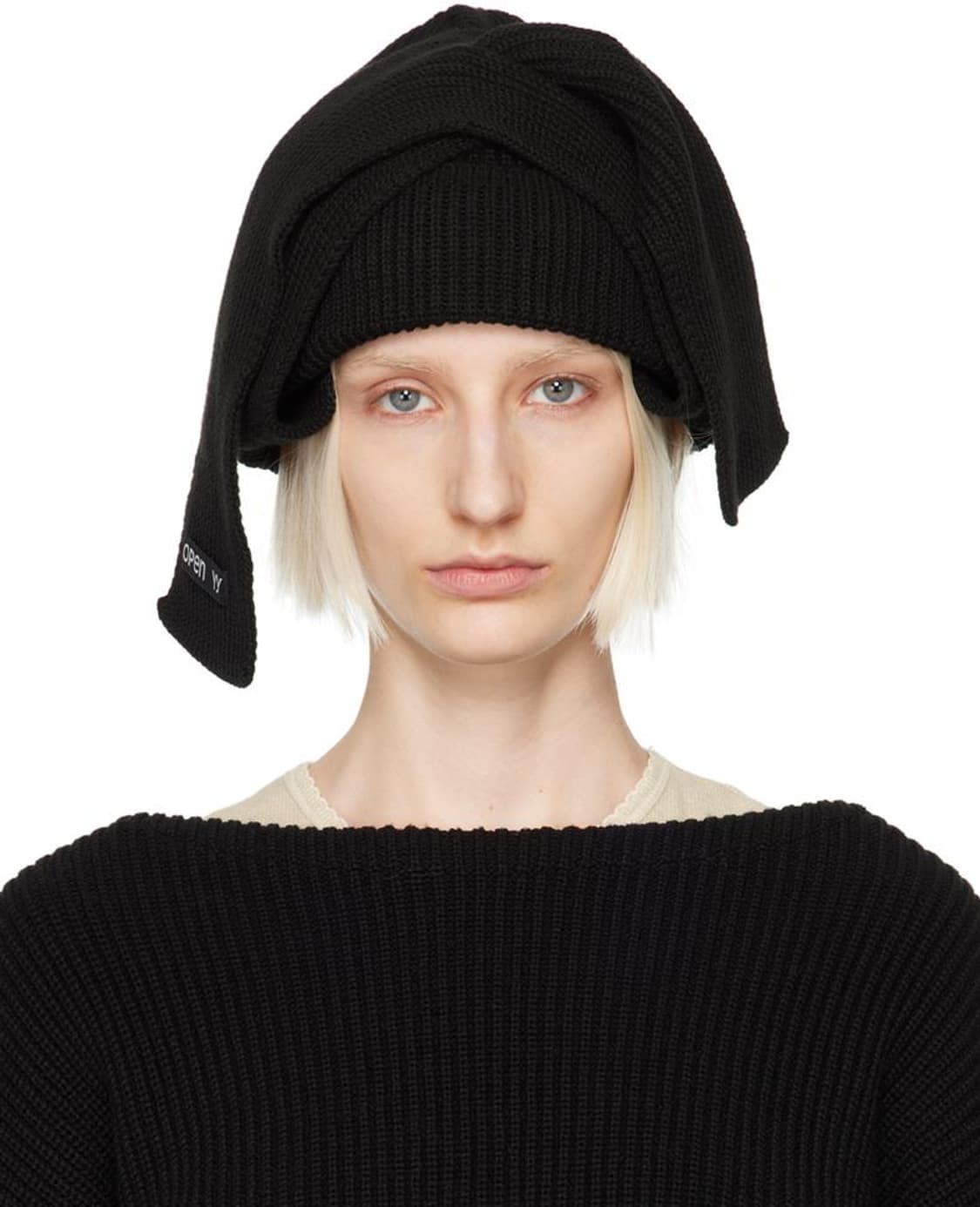 OPEN YY Scarf Beanie (Black) 상품이미지1