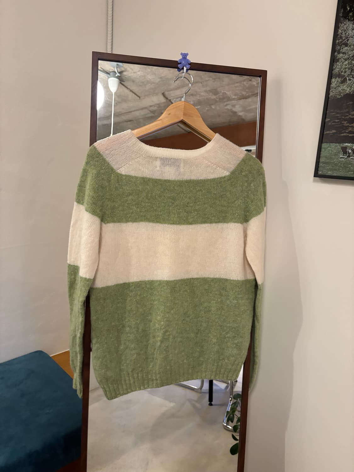 할리오브스코틀랜드 스트라이프 니트 그린/아이보리 상품이미지5