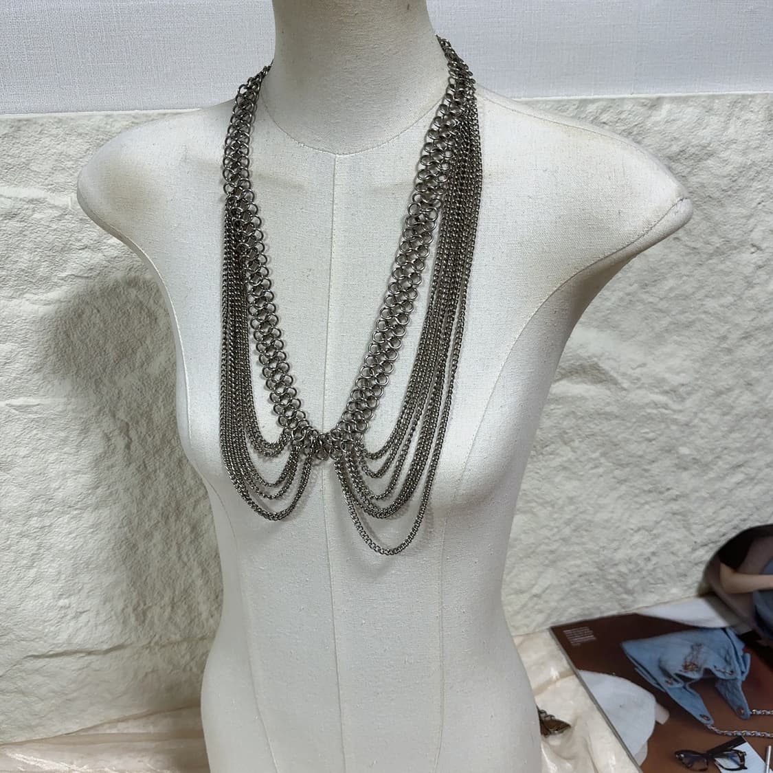 빈티지 고딕 용골 체인 레이어드 듀얼 바디체인 목걸이 허리띠허리체인 상품이미지1