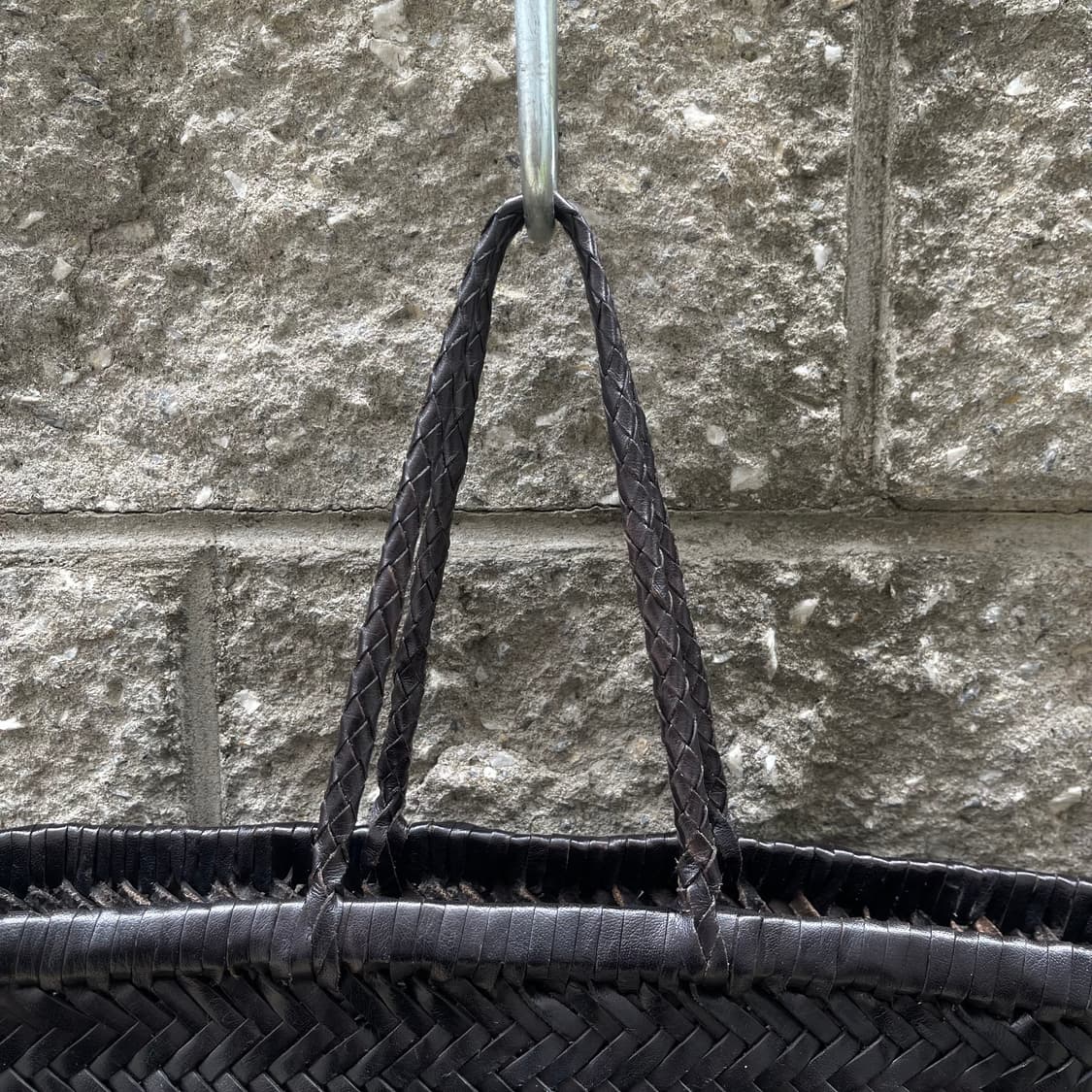 [OS] DRAGON DIFFUSION 블랙 레더 스물 위빙 토트백 상품이미지6