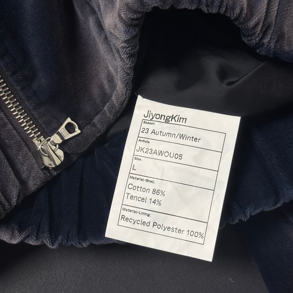 지용킴 23aw 숄카라 자켓 네이비 L 상품이미지3