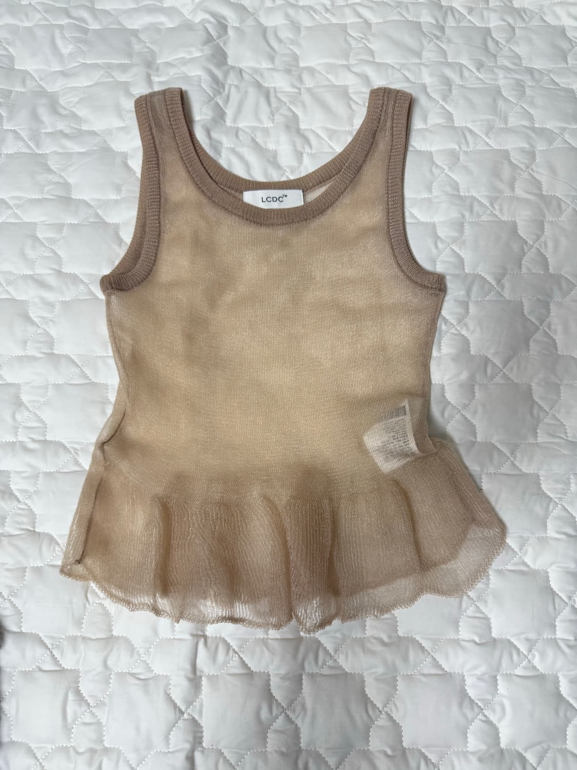LCDC  슬리브리스 SHEER FRILL KNIT TOP 상품이미지3