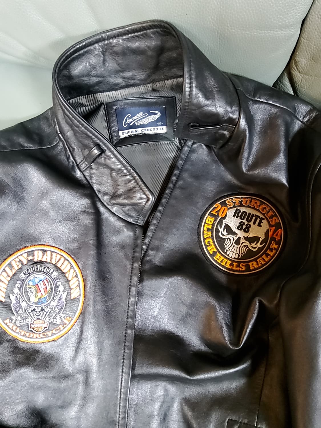 Original Crocodile 스컬 가죽자켓 95 m 상품이미지4