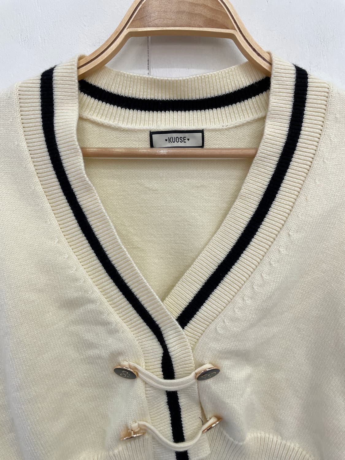 쿠오세(KUOSE) 리본 포인트 크롭 니트 가디건 상품이미지7