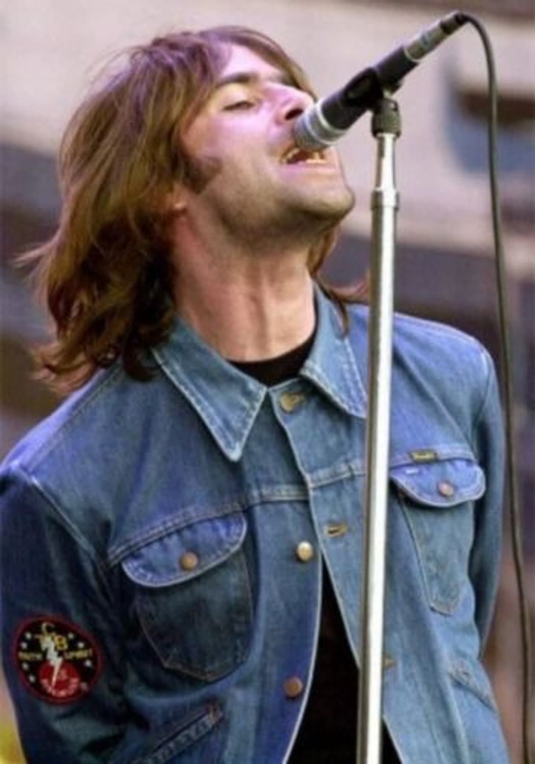 신품미사용)오아시스 리암갤러거 웸블리 2000 데님 자켓 프리티그린 상품이미지1