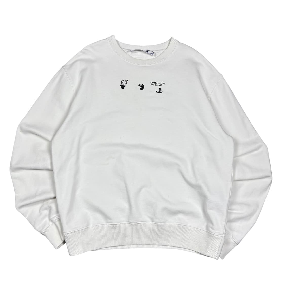 오프화이트 화이트컬러 마커 슬림 애로우 맨투맨 상품이미지3