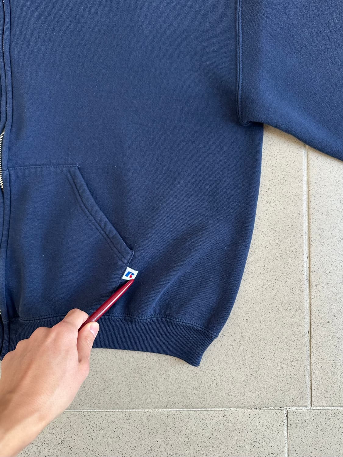 00s 빈티지 러셀 후드집업 네이비 XL 상품이미지3