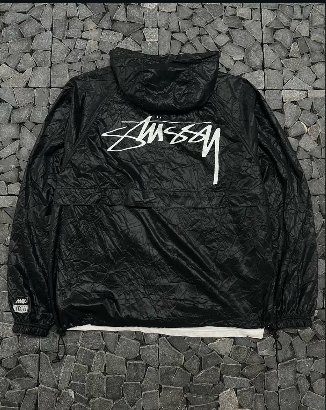 Stussy 스투시 비치 쉘 링클 나일론 자켓 블랙 바람막이 상품이미지1
