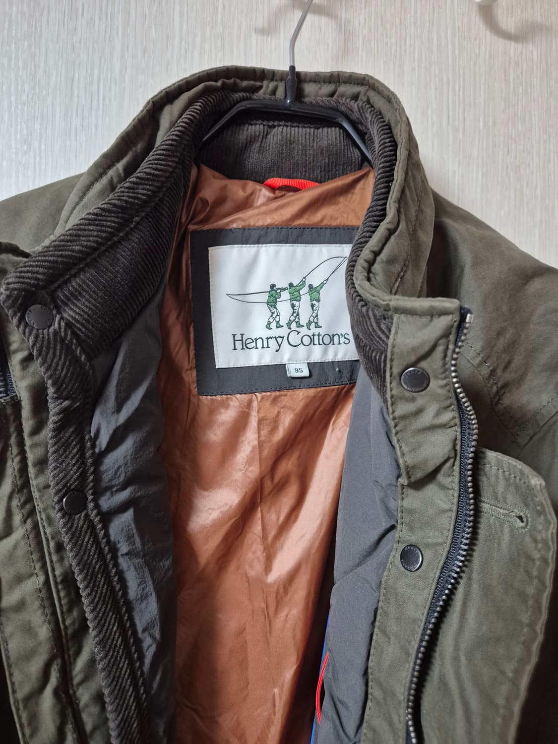 (21년) 새제품 헨리코튼 싱글코트 구스다운  카키 야상 점퍼 상품이미지5