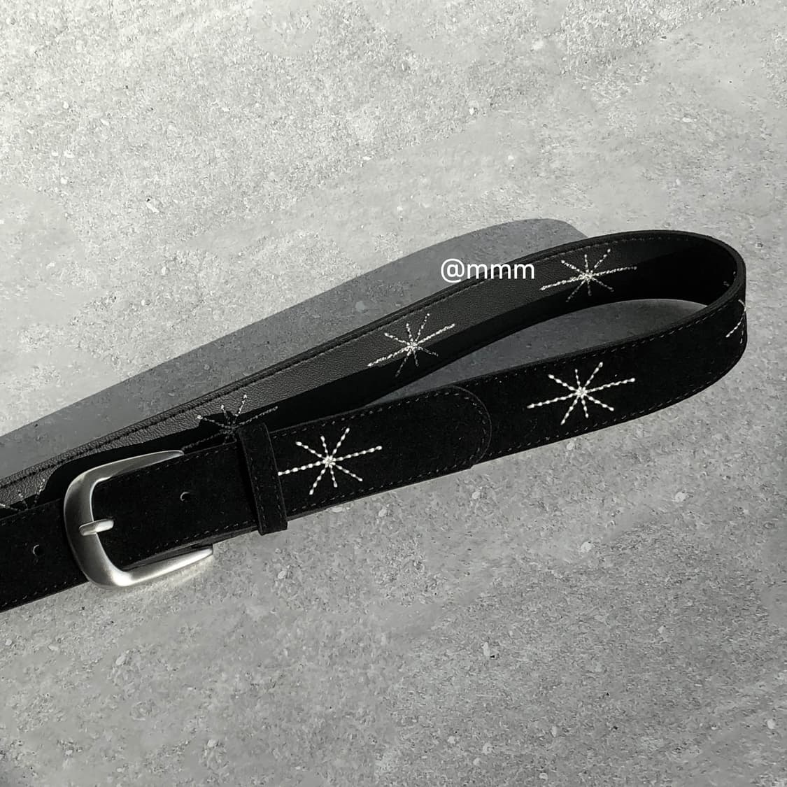 [Unisex] 스웨이드 별빛 자수 벨트 3컬러 상품이미지5