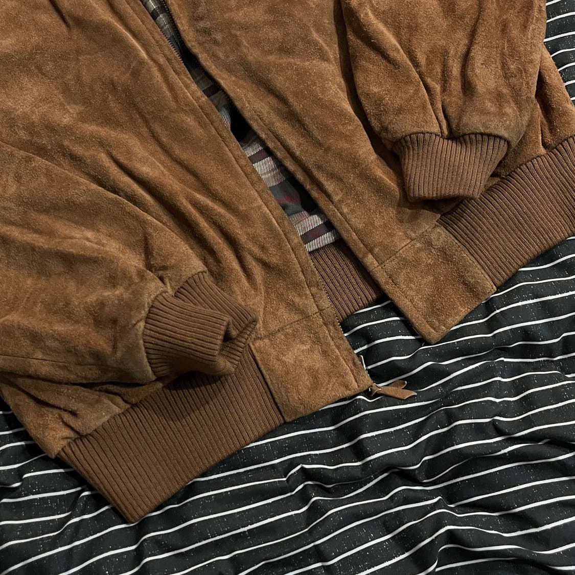 90s 폴로 스웨이드 헤링턴 자켓 L 브라운 상품이미지2