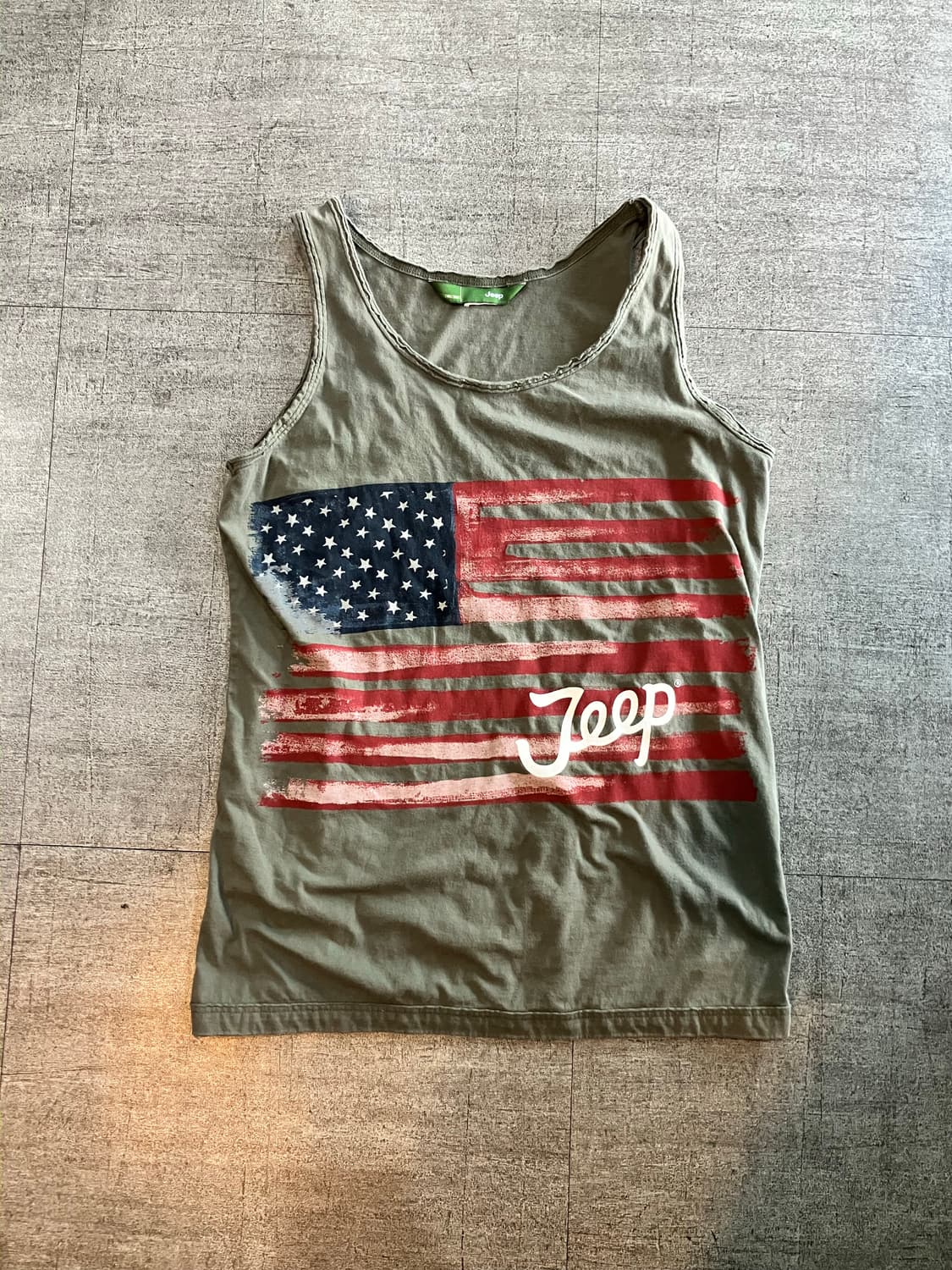 Jeep 지프 핀터깔y2k 펑크 성조기 슬리브리스 나시탑 상품이미지1