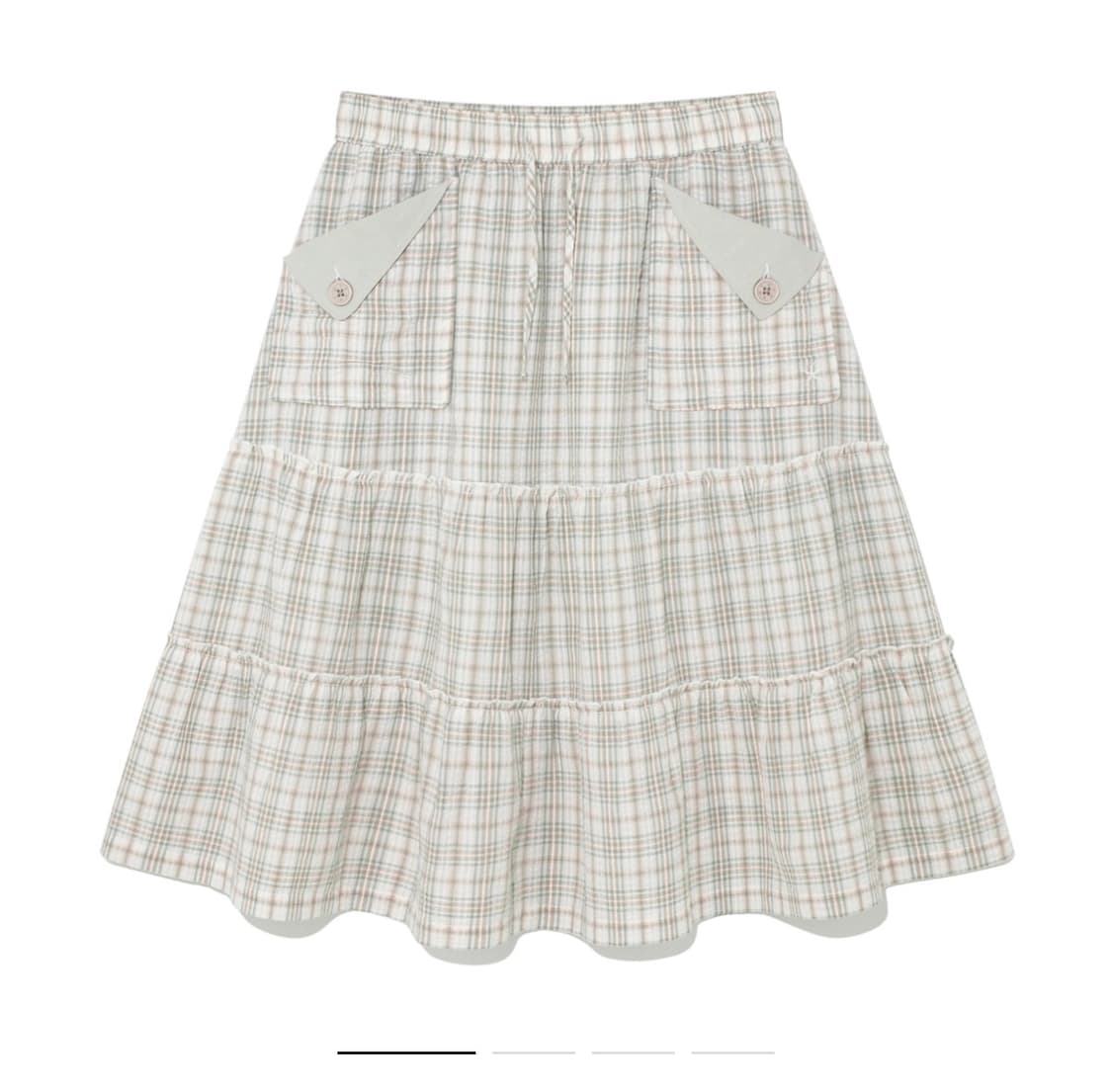TCM frill pocket check skirt (green)  상품이미지1