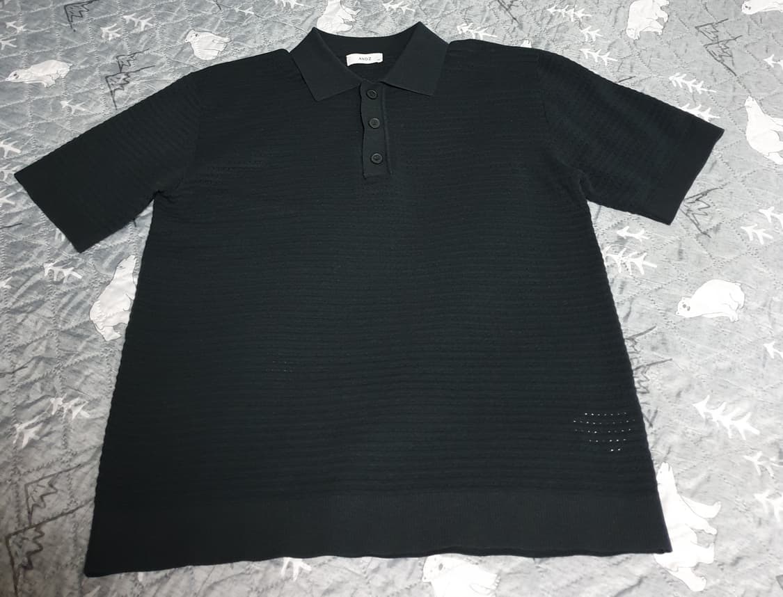 앤드지 ANDZ 카라 니트 반팔티셔츠 블랙 (105) 상품이미지1