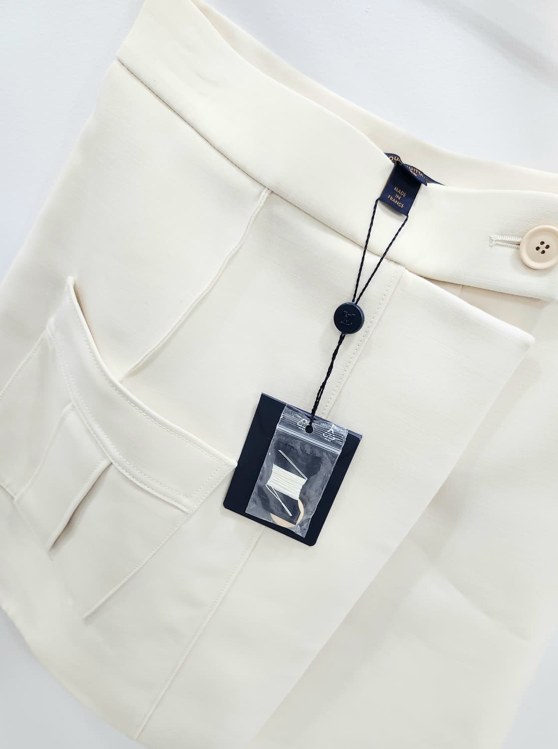 루이비통 울 실크 아이보리 랩 스커트 36 상품이미지4