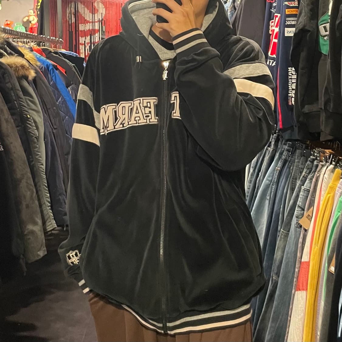 [IM] Phat farm 블랙 후드 벨벳져지 상품이미지4