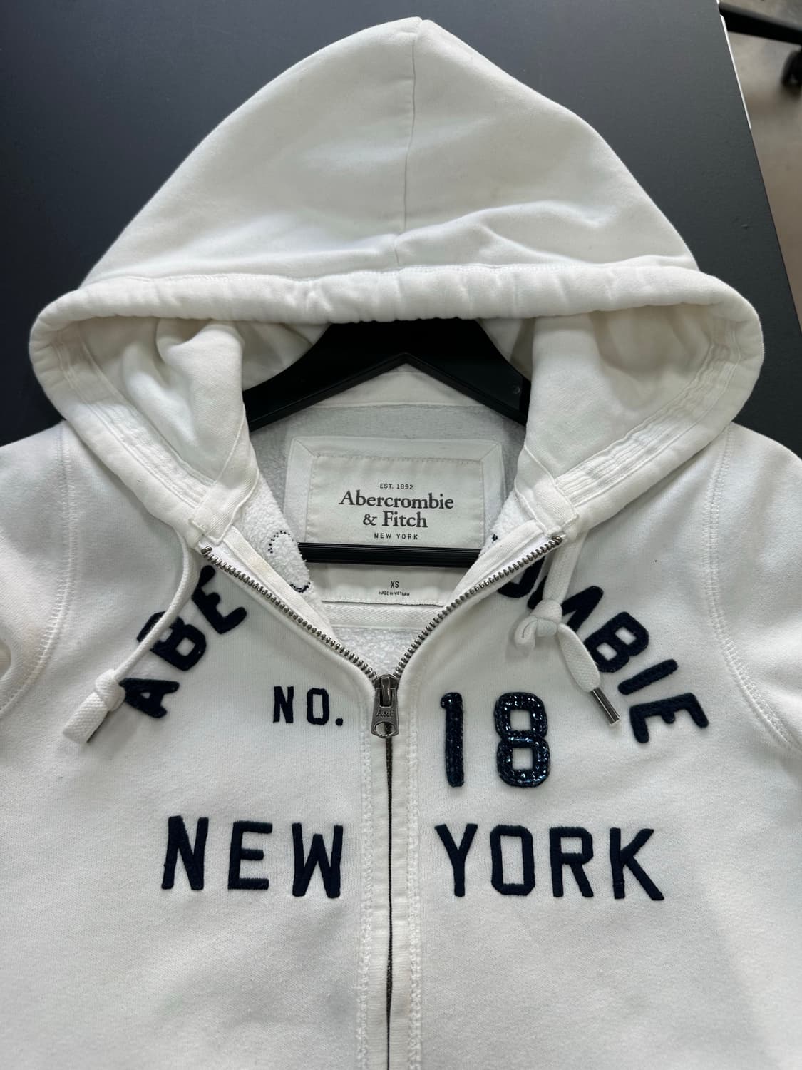 아베크롬비 후드집업 화이트 상품이미지7