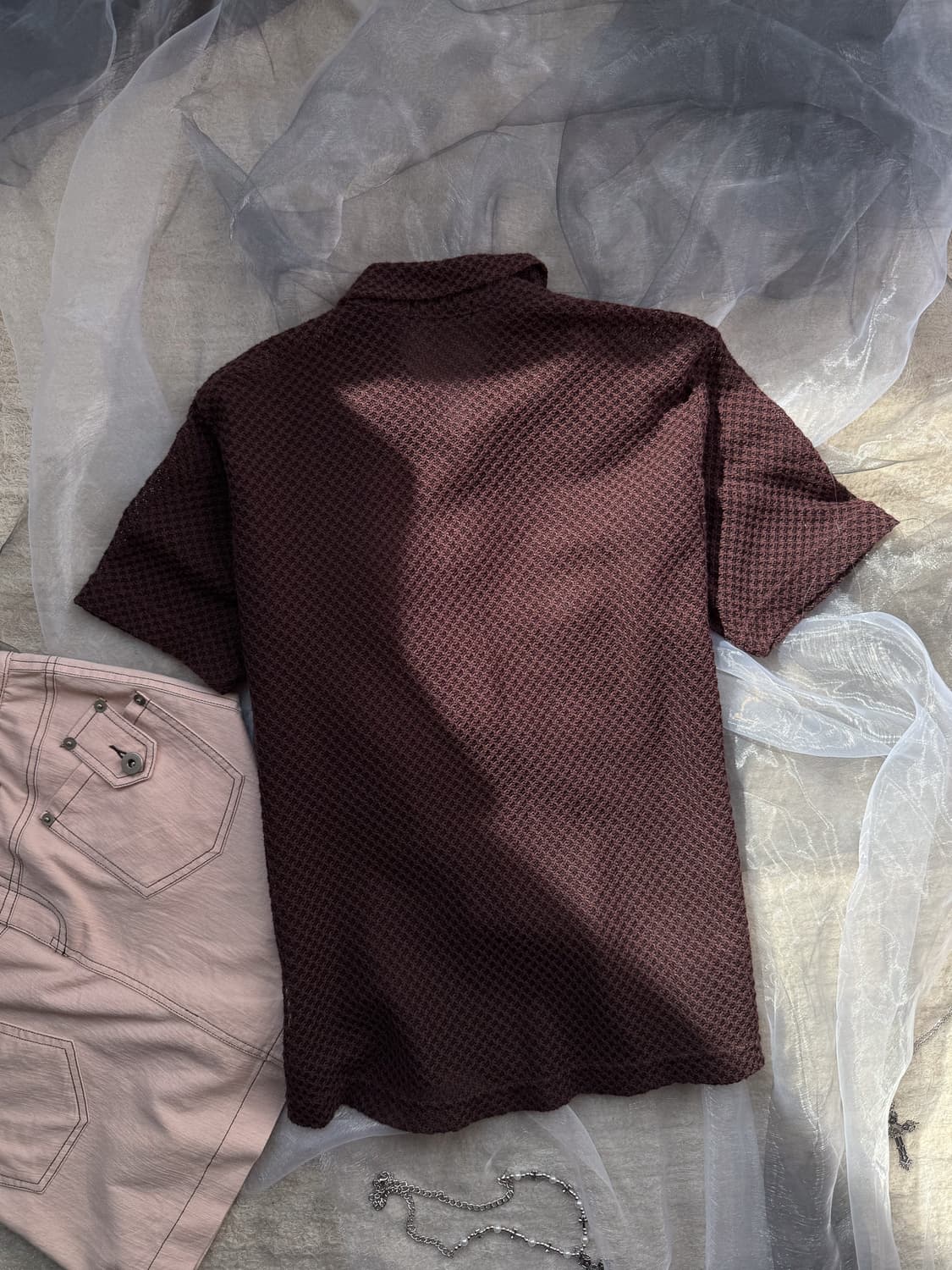  Brown Crochet Button Shirt 0154 상품이미지6