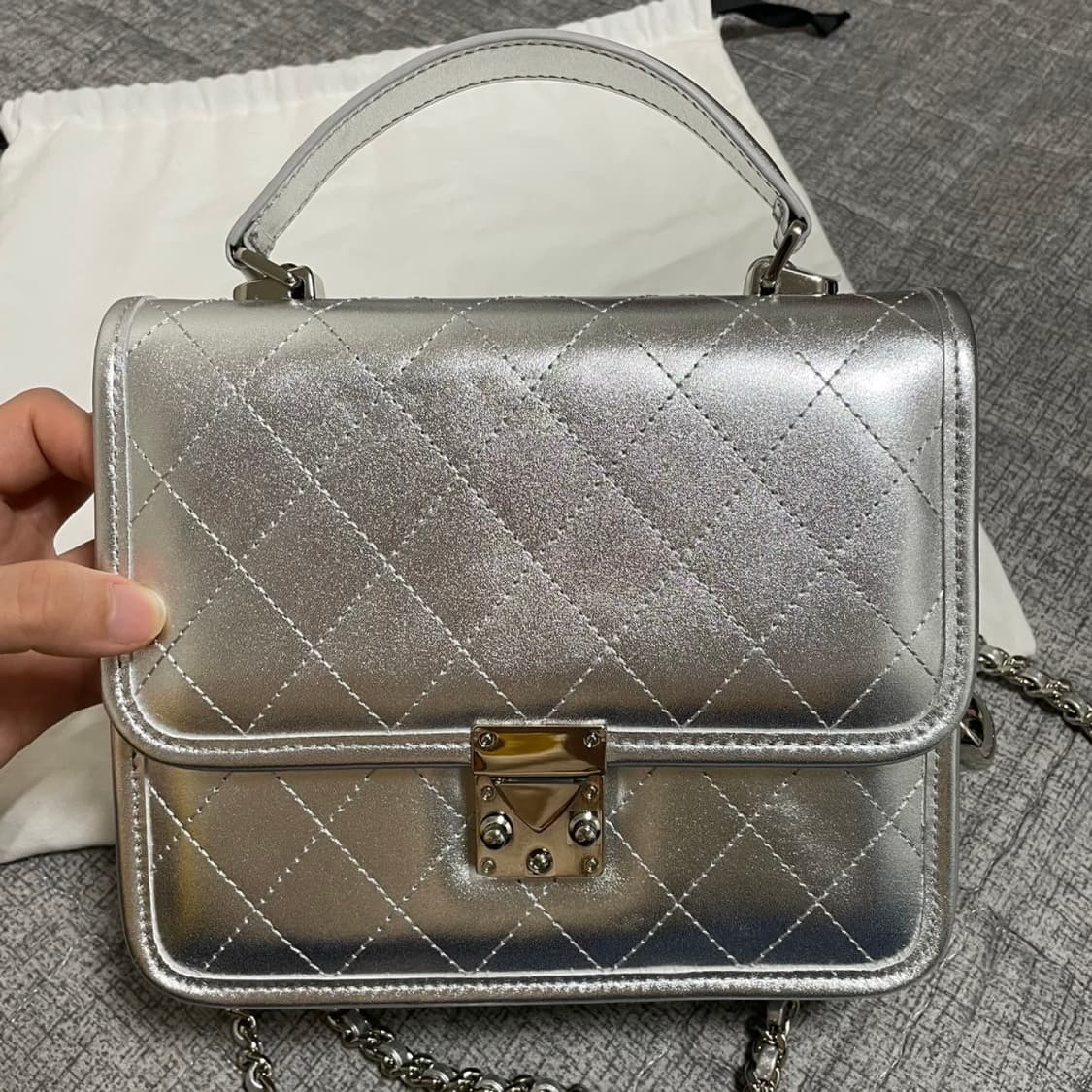 마이아이코MYEYEKO 소피아 가방 메탈릭 실버 상품이미지7