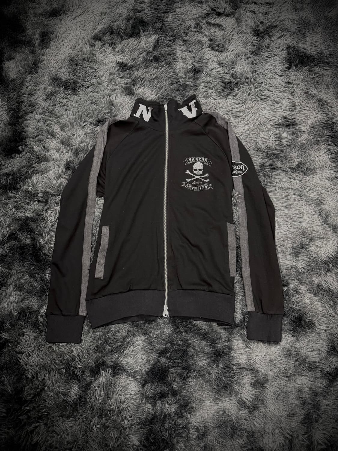 Vanson 실버 스컬 블랙 트랙져지 상품이미지2