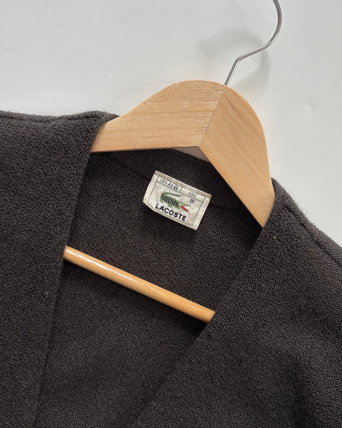 Lacoste 라코스테 브라운 컬러 울 브이넥 가디건 상품이미지5