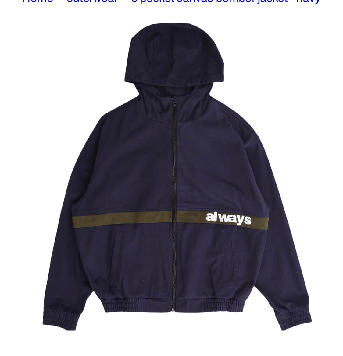 alwaysdowhatyoushoulddo 네이비 후드집업 상품이미지4